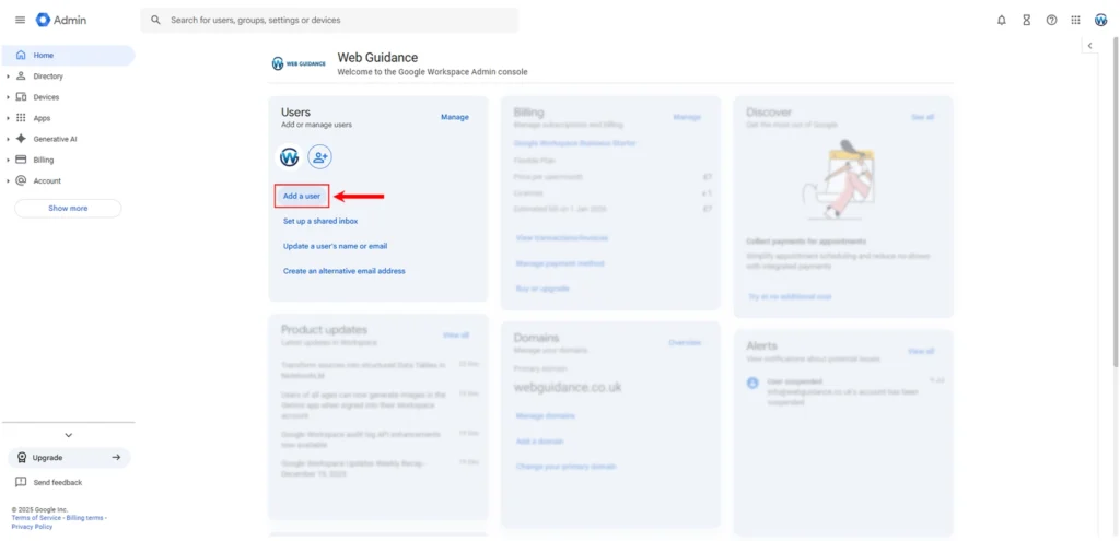 Google add a user safely
