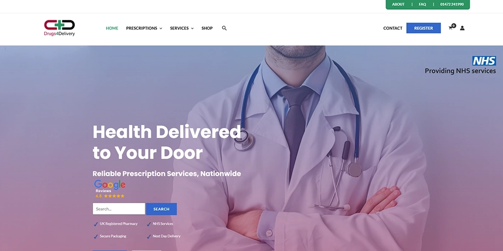 The original Drugs4Delivery website created by Web Guidance