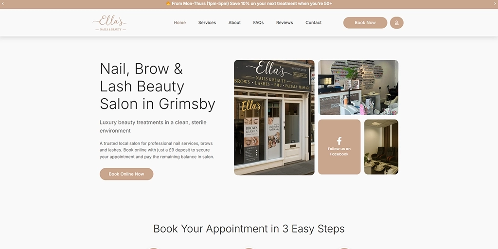 Ellas Beauty website