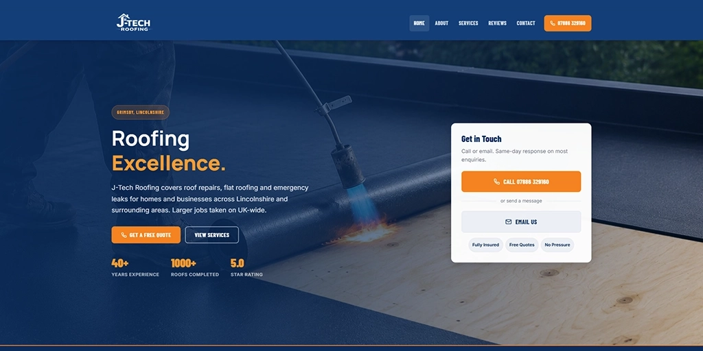 J Tech Roofing website